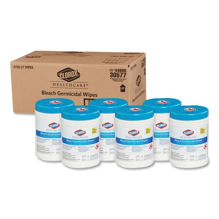Clorox Healthcare Wipes, White, Canister, Non-Woven Fiber, Hospitals; Nursing Homes; Medical Facilities, Unscented CLO 30577